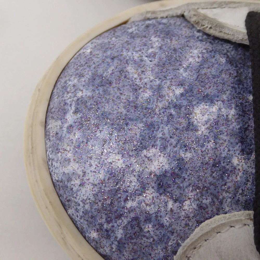P448 Women Sneakers Shoes White Gray Blue Glitter John Low Top 38 / 7-7.5